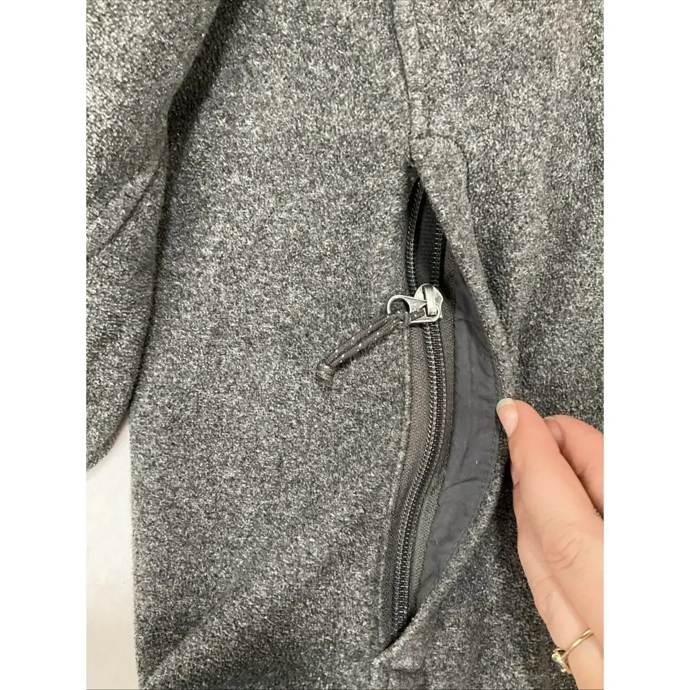 Vintage The North Face Full Zip Grey Fleece Jacket Adjustable Gorpcore worn-in M